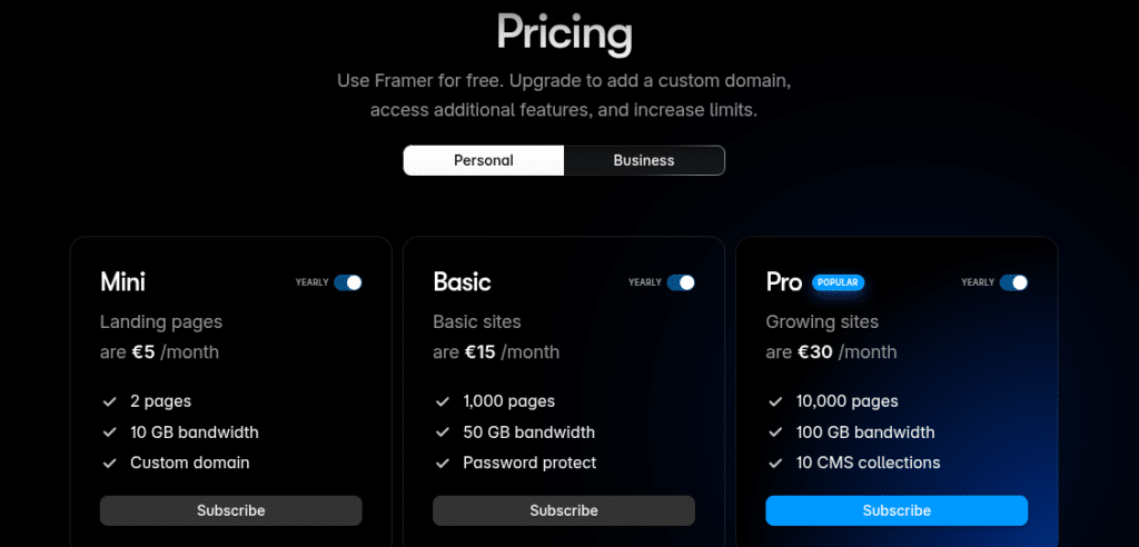 precios framer